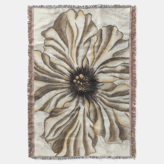 Blumenfresco auf Tan Hintergrund Decke (Vorderseite Vertikal)