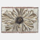 Blumenfresco auf Tan Hintergrund Decke (Vorderseite)