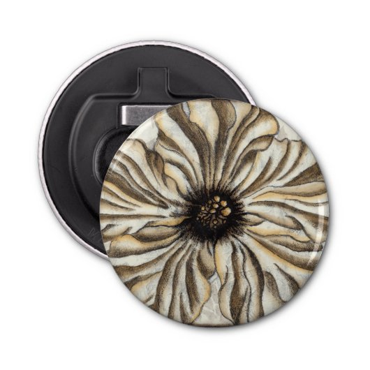 Blumenfresco auf Tan Hintergrund Flaschenöffner (Vorderseite)