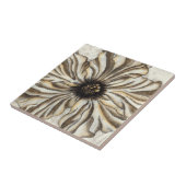 Blumenfresco auf Tan Hintergrund Fliese (Seite)