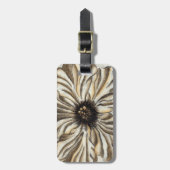 Blumenfresco auf Tan Hintergrund Gepäckanhänger (Vorderseite vertikal)