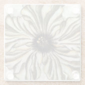 Blumenfresco auf Tan Hintergrund Glasuntersetzer (Rückseite)
