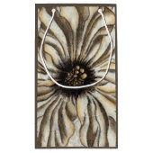 Blumenfresco auf Tan Hintergrund Kleine Geschenktüte (Rückseite)