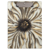 Blumenfresco auf Tan Hintergrund Klemmbrett (Vorderseite)