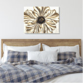 Blumenfresco auf Tan Hintergrund Leinwanddruck (Insitu (Schlafzimmer))