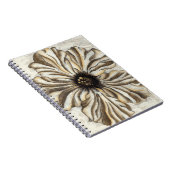 Blumenfresco auf Tan Hintergrund Notizblock (Rechte Seite)