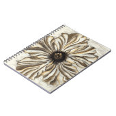 Blumenfresco auf Tan Hintergrund Notizblock (Linke Seite)