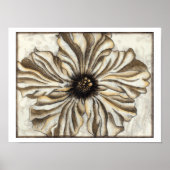 Blumenfresco auf Tan Hintergrund Poster (Vorne)