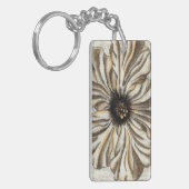 Blumenfresco auf Tan Hintergrund Schlüsselanhänger (Vorderseite links)