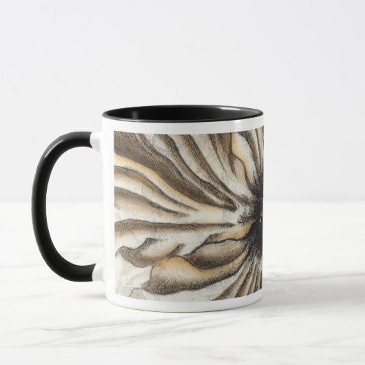 Blumenfresco auf Tan Hintergrund Tasse (Links)