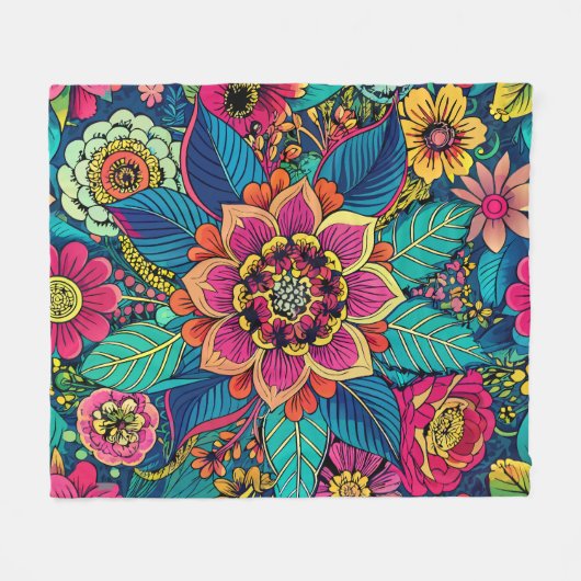 Blumenfreude Fleecedecke (Vorderseite (Horizontal))