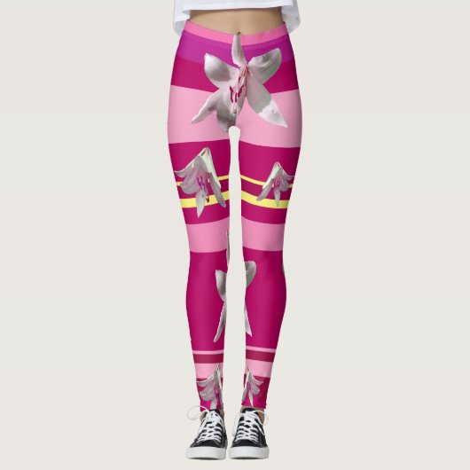 Blumenfreude in rosa Leggings (Vorderseite)