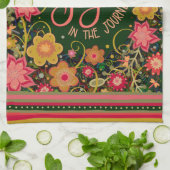 Blumenfreude Zitat Hübsch Stripe Dragonfly Geschirrtuch (Gefaltet)