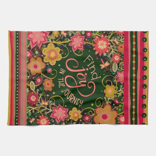 Blumenfreude Zitat Hübsch Stripe Dragonfly Geschirrtuch (Horizontal)