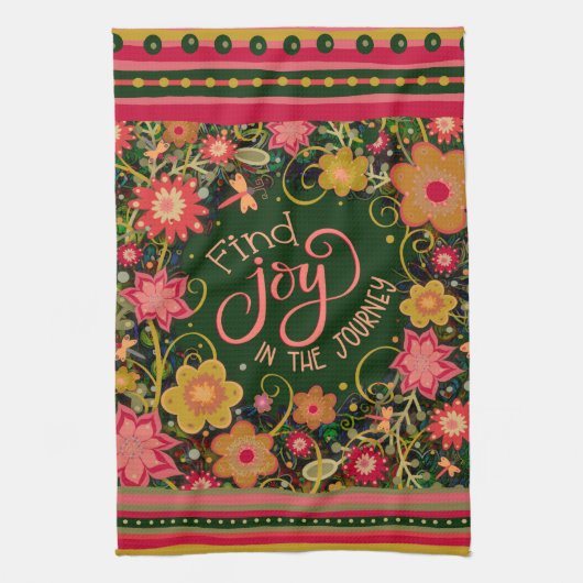 Blumenfreude Zitat Hübsch Stripe Dragonfly Geschirrtuch (Vertikal)