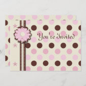 Blumenfreudige Punkt Einladung (Vorne/Hinten)