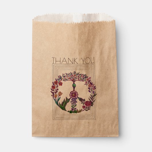 Blumenfrieden - einfaches, modernes Blume Power Geschenktütchen (Vorderseite)