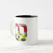 Blumenfrieden Zweifarbige Tasse (Vorderseite Links)