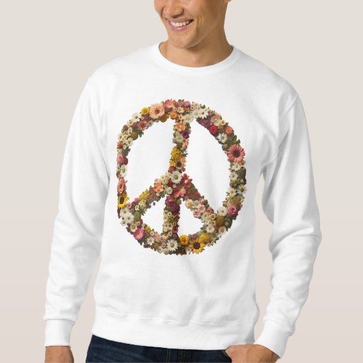 Blumenfriedensymbol mit lebhaften Blume Sweatshirt (Vorderseite)