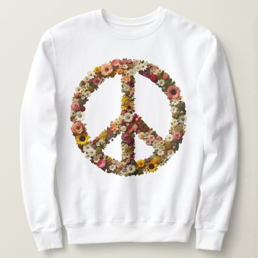 Blumenfriedensymbol mit lebhaften Blume Sweatshirt (Design vorne)