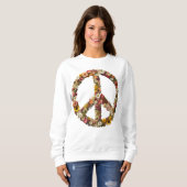Blumenfriedensymbol mit lebhaften Blume Sweatshirt (Vorne ganz)