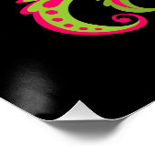 Blumenfriedenszeichen auf schwarz poster (Ecke)