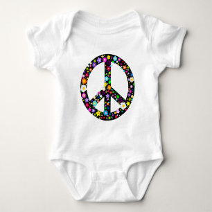 Blumenfriedenszeichen Baby Strampler