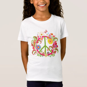 Blumenfriedenszeichen, Blume, Schmetterling T-Shirt