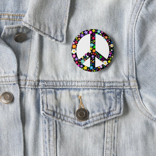 Blumenfriedenszeichen Button (Beispiel)