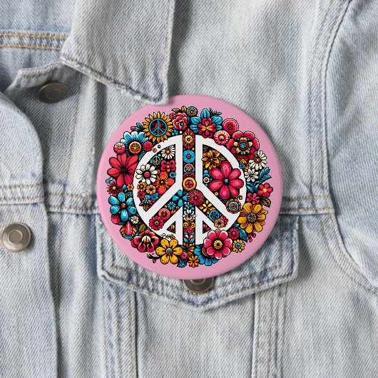 Blumenfriedzeichen Symbol für Farbbilderkunst Button (Beispiel)