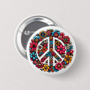 Blumenfriedzeichen Symbol für Farbbilderkunst Button