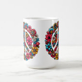 Blumenfriedzeichen Symbol für Farbbilderkunst Kaffeetasse (Mittel)