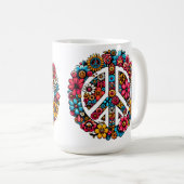 Blumenfriedzeichen Symbol für Farbbilderkunst Kaffeetasse (VorderseiteRechts)