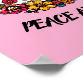 Blumenfriedzeichen Symbol für Farbbilderkunst Poster (Ecke)