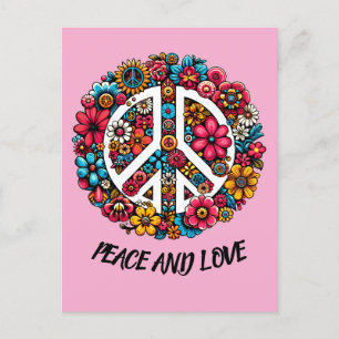 Blumenfriedzeichen Symbol für Farbbilderkunst Postkarte