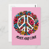 Blumenfriedzeichen Symbol für Farbbilderkunst Postkarte (Vorne/Hinten)