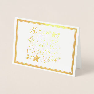 Blumenfrohe Weihnachtskarte Folienkarte