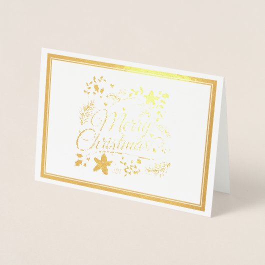 Blumenfrohe Weihnachtskarte Folienkarte (Vorderseite)