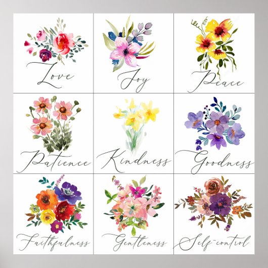 Blumenfrüchte Poster (Vorne)