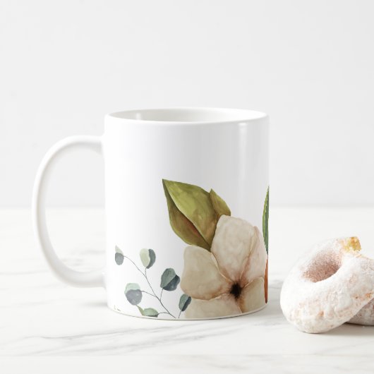Blumenfruchtsfall Kaffeepause Tasse (Mit Donut)