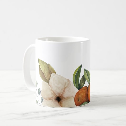 Blumenfruchtsfall Kaffeepause Tasse (Vorderseite Links)