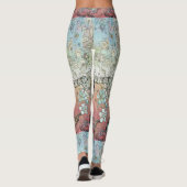 Blumenfrühjahrpaisley-Katzen-Silhouette-Leggings Leggings (Rückseite)