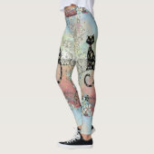 Blumenfrühjahrpaisley-Katzen-Silhouette-Leggings Leggings (Links)