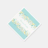 Blumenfrühling Blau Gelbe Wildblumen Familienname Serviette (Ecke)