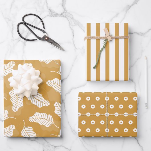 Blumenfrühling | Goldene und weiße Blätter (Vorderseite)