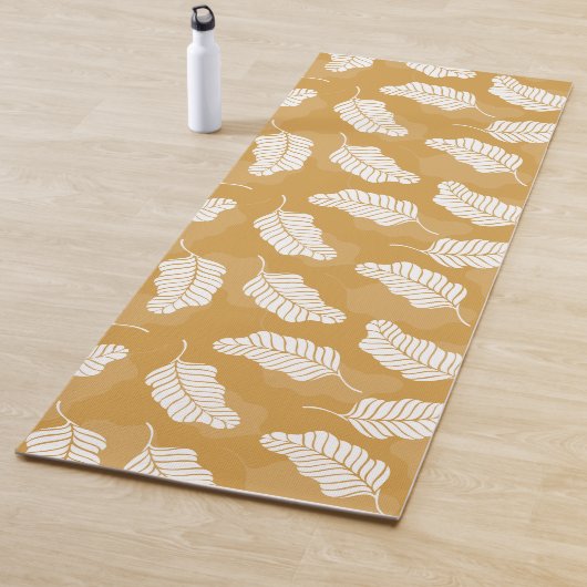 Blumenfrühling | Goldene und weiße Blätter Yogamatte (Beispiel)