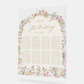 Blumenfrühling Hochzeitstisch Sitzplatz Acrylschild (Winkel)