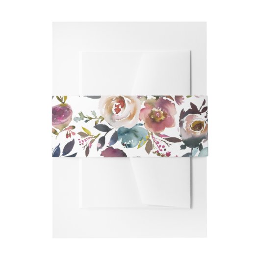 Blumenfrühling Pastel Wasserfarbe Hochzeit Einladu Einladungsbanderole (Vorderseite Beispiel)