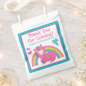 Blumenfrühling Rosa Lama und Regenbogen Geburtstag Geschenktütchen (Ausgeschnitten)
