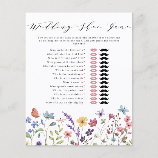 Blumenfrühling Sommerhochzeit Schuhspiel (Vorderseite)